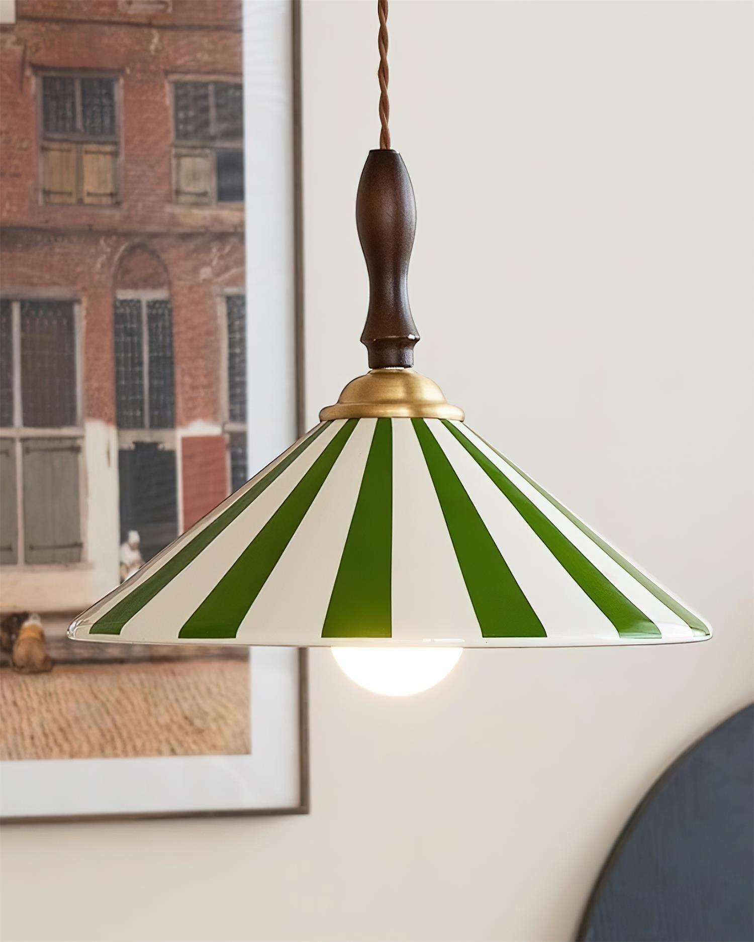 Jollycap Pendant Lamp Striped Ceramic Shade - Letslighting