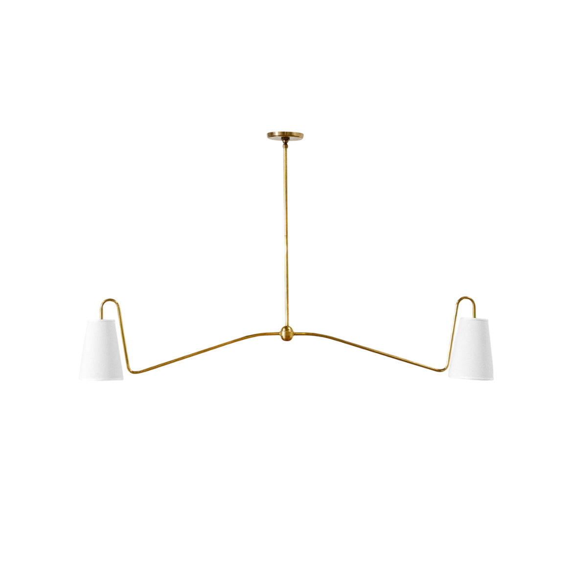 Ormirarae Vintage Industrial Linear Brass Fabric Pendant Lamp - Letslighting