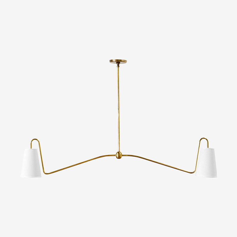 Ormirarae Vintage Industrial Linear Brass Fabric Pendant Lamp - Letslighting