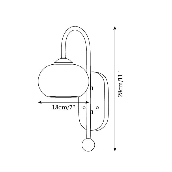 Wall Lamp and Glass Smooth Globe with Wooden Backplate - Letslighting