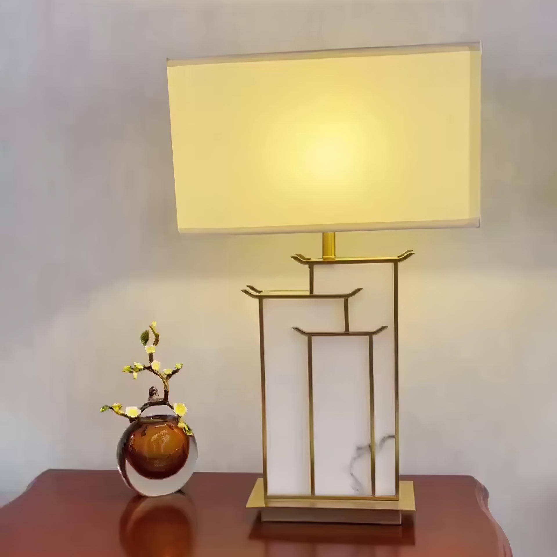 Nysilor Rectangular Glass Table Lamp - Letslighting