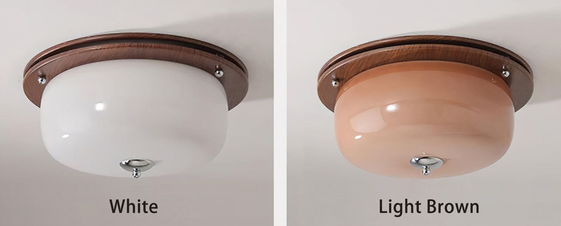 Ceiling Light Glass Flush Mount Modern Minimalist Walnut Brown - Letslighting