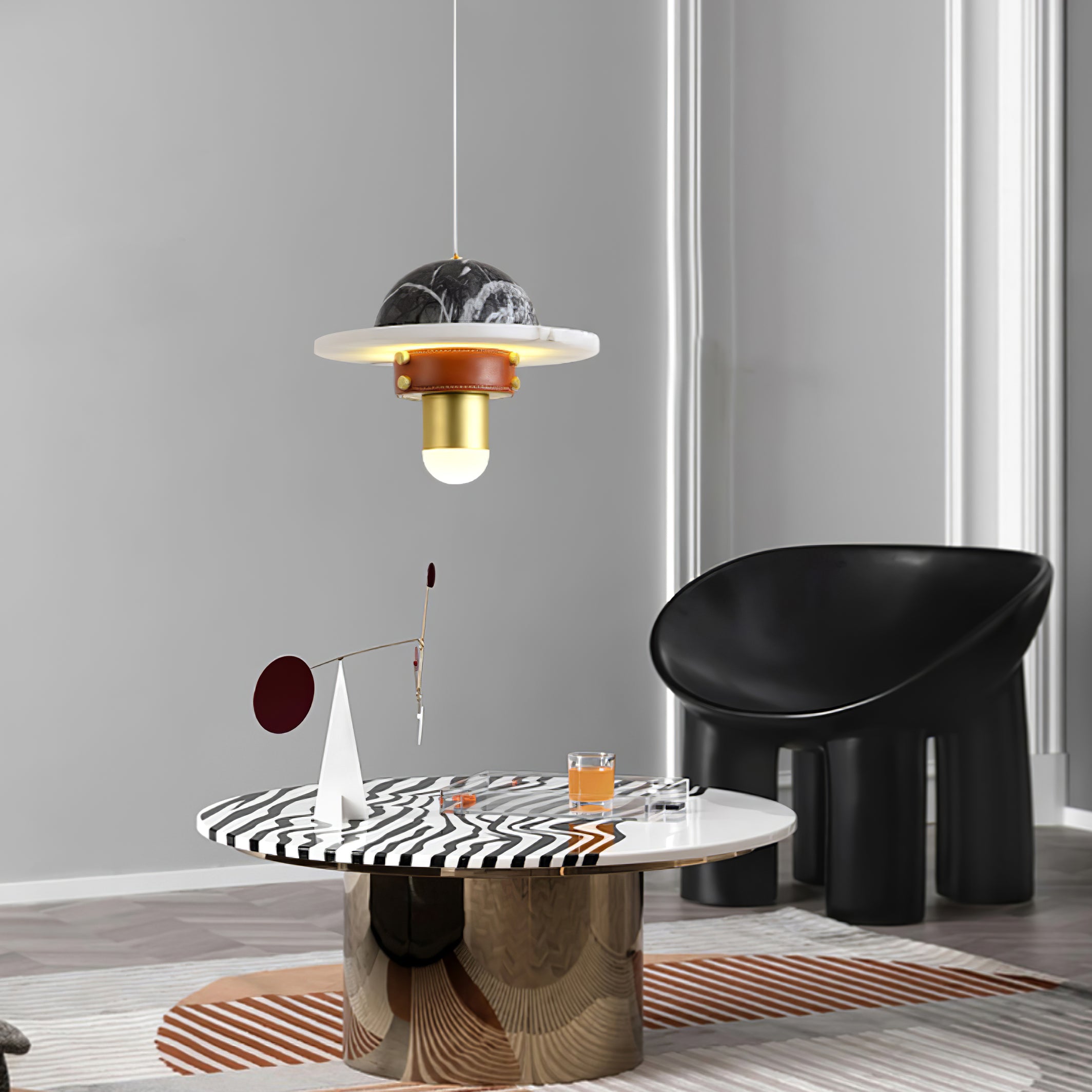 Jutta Pendant Lamp Marble Leather Fusion - Letslighting