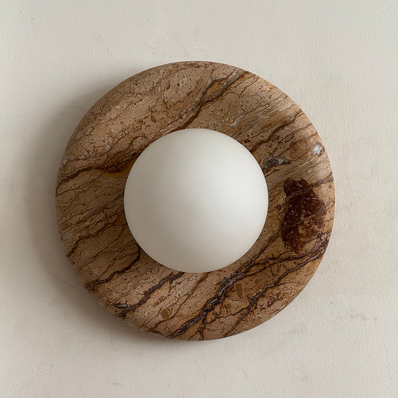 Alsorarae Modern Minimalist Beige Glass Marble Sconce Wall Lamp - Letslighting