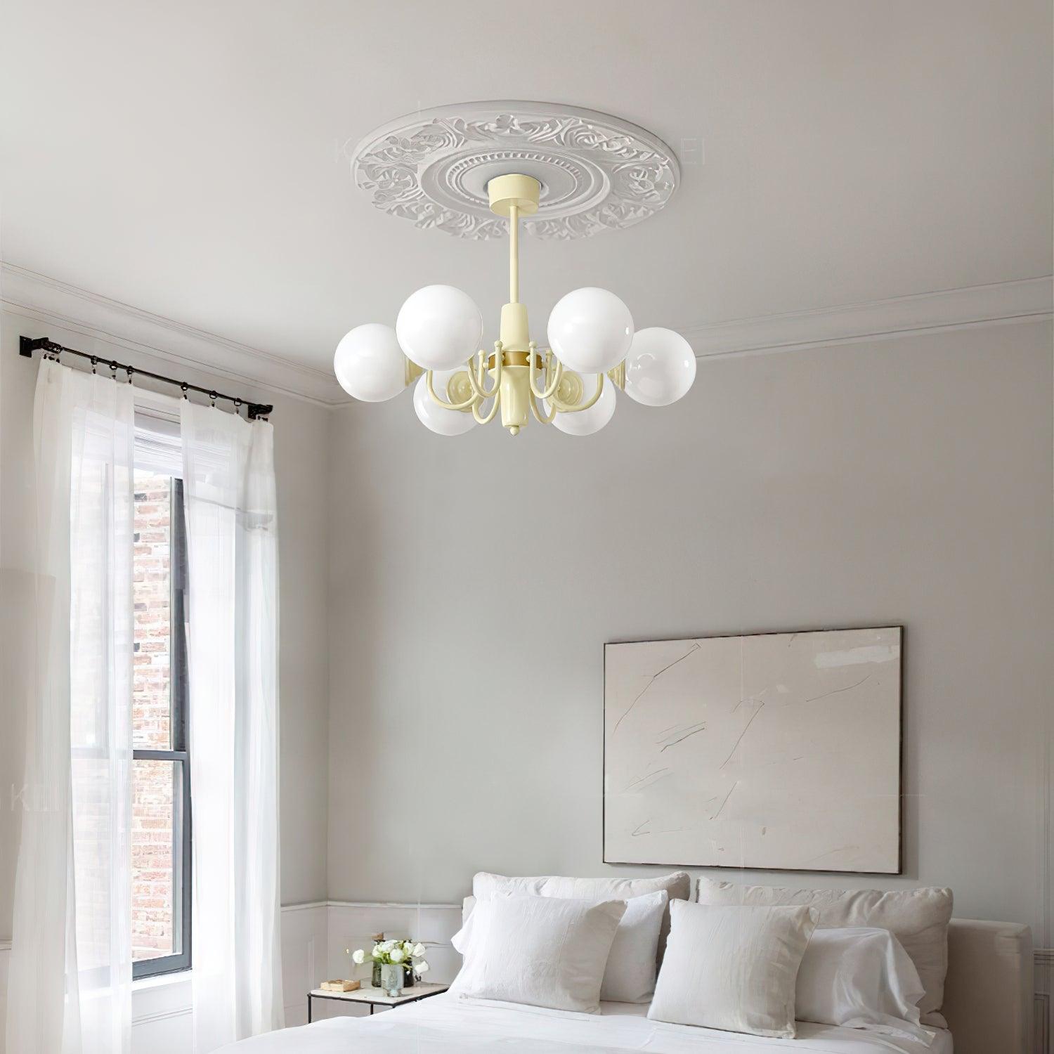 Aira Glass Chandelier Cream Hue - Letslighting