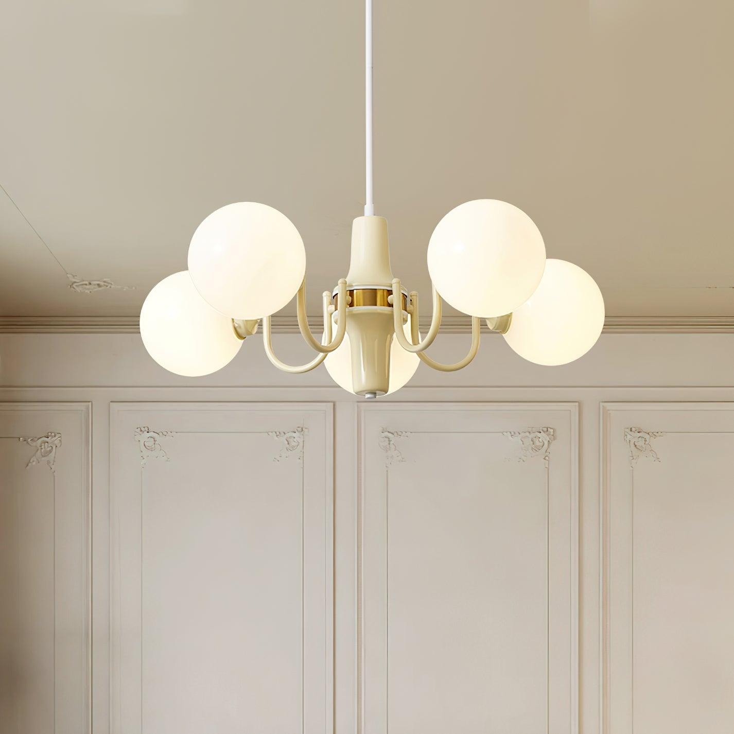 Aira Glass Chandelier Cream Hue - Letslighting