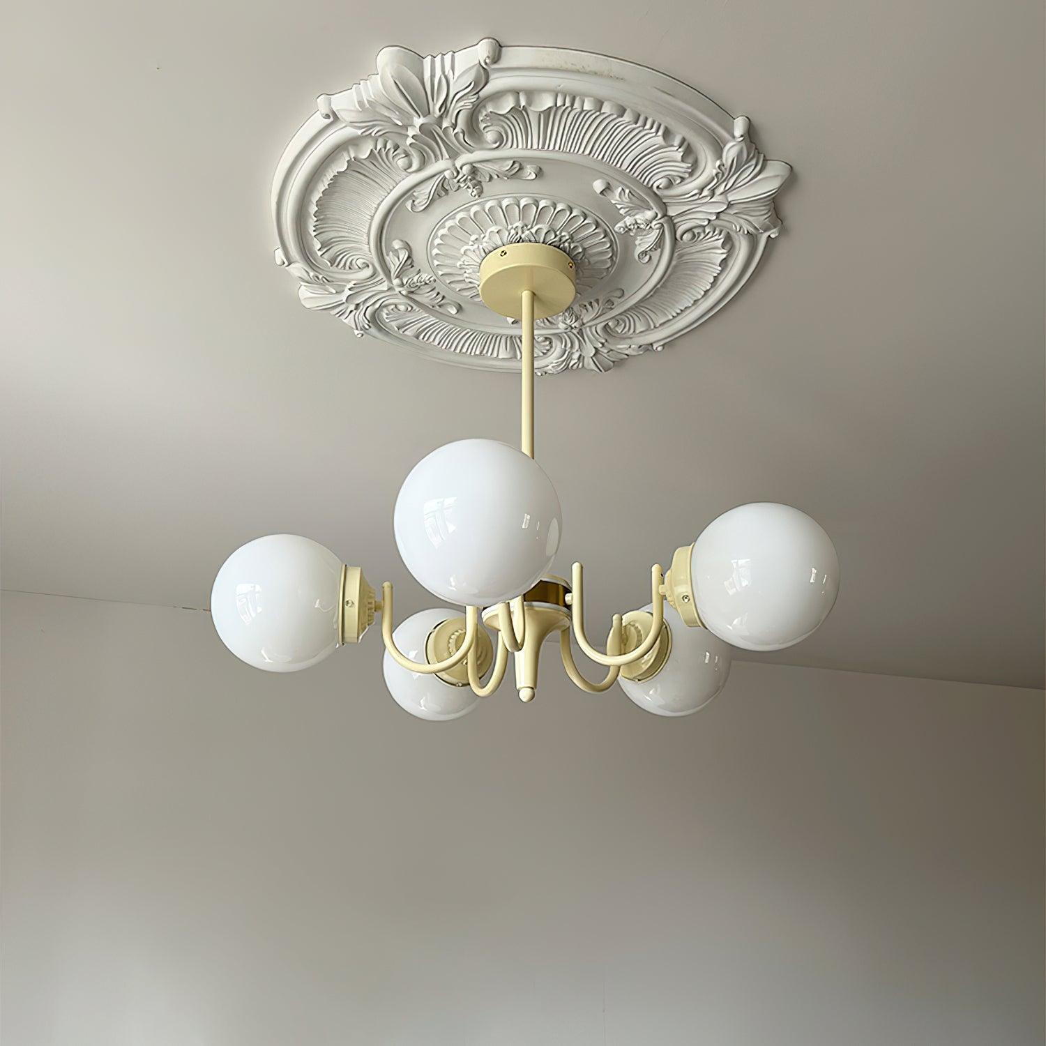Aira Glass Chandelier Cream Hue - Letslighting