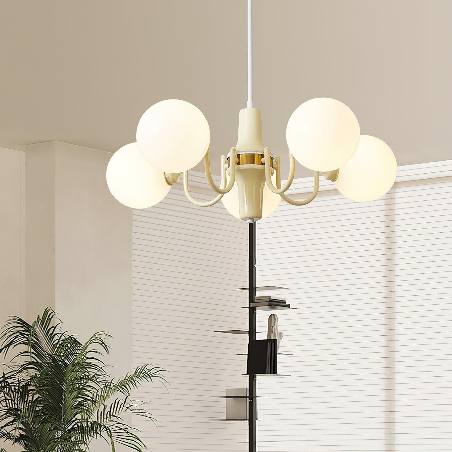 Aira Glass Chandelier Cream Hue - Letslighting