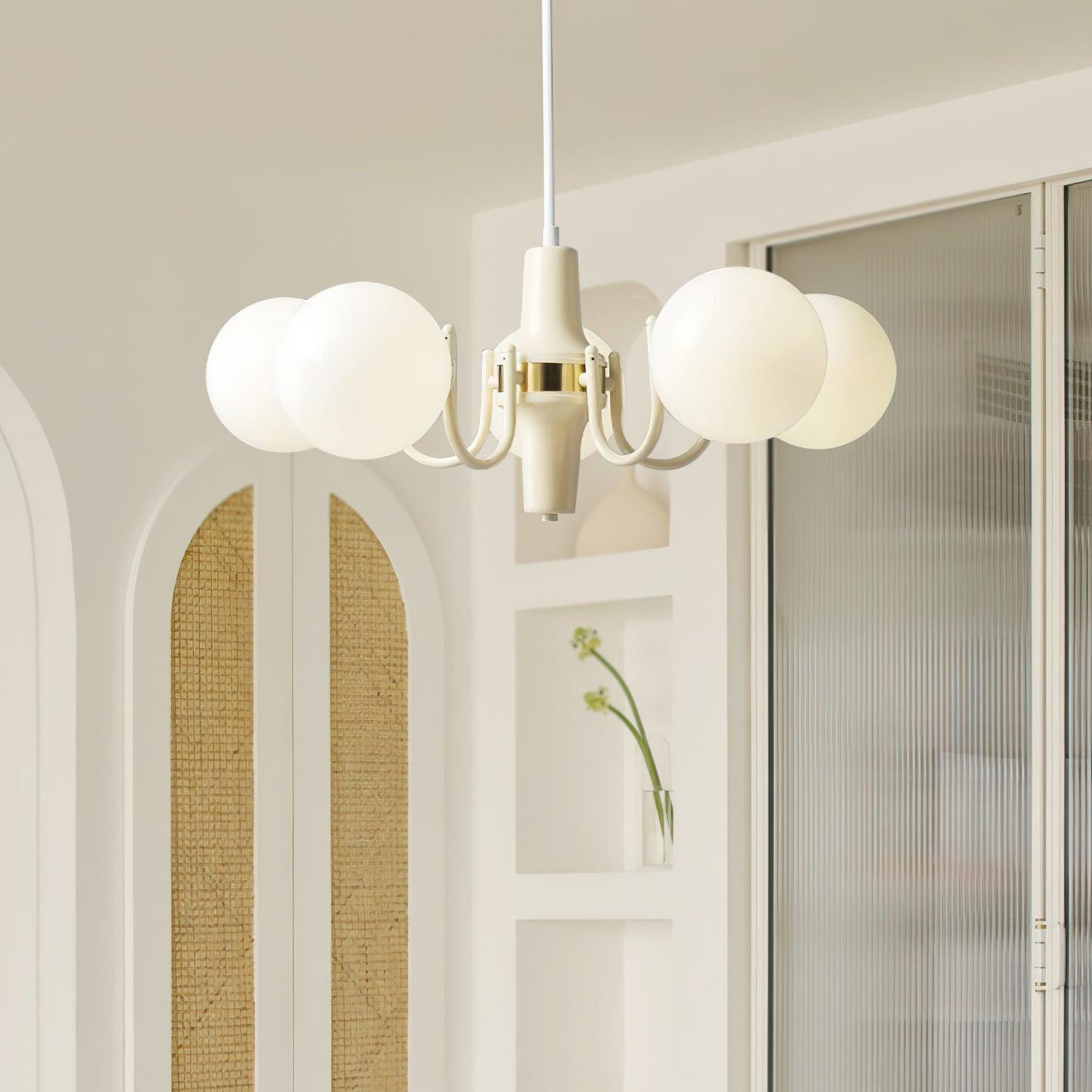 Aira Glass Chandelier Cream Hue - Letslighting