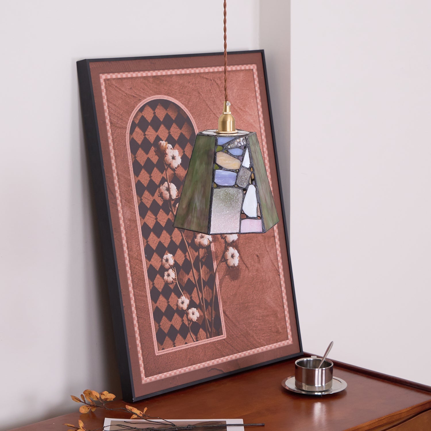 Mavine Tiffany-Style Stained Glass Pendant Light - Letslighting