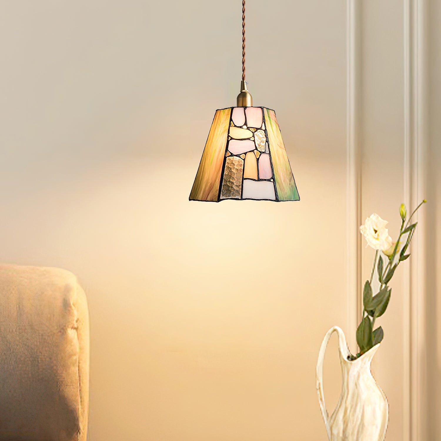 Mavine Tiffany-Style Stained Glass Pendant Light - Letslighting