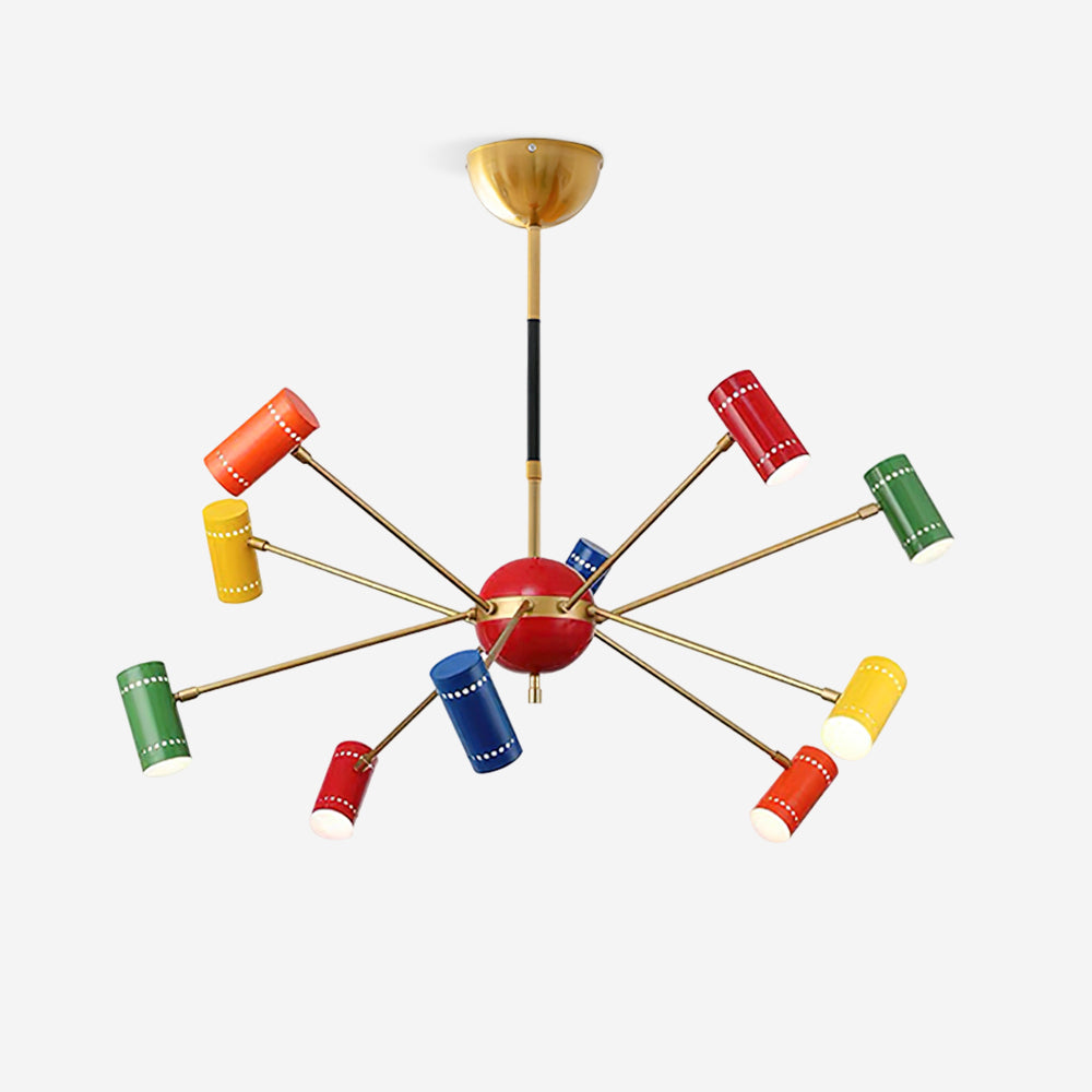 Kaleido Chandelier with Colorful Spoke Accents - Letslighting