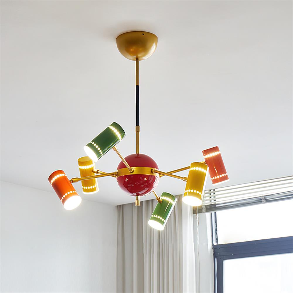 Kaleido Chandelier with Colorful Spoke Accents - Letslighting