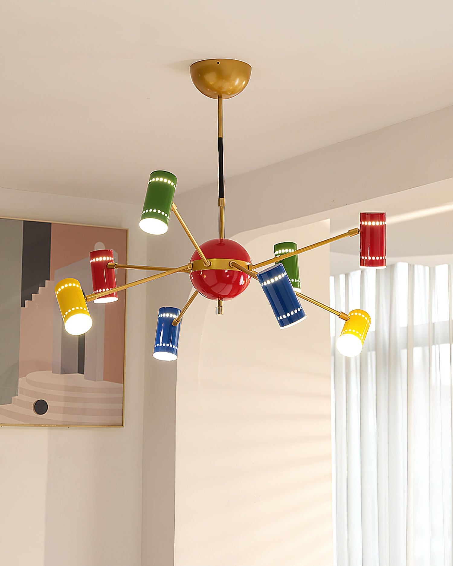 Kaleido Chandelier with Colorful Spoke Accents - Letslighting