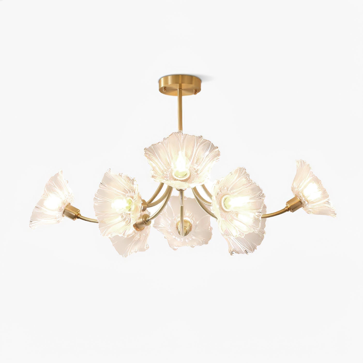 Lustra Chandelier Flower Glass with Brass Finish - Letslighting