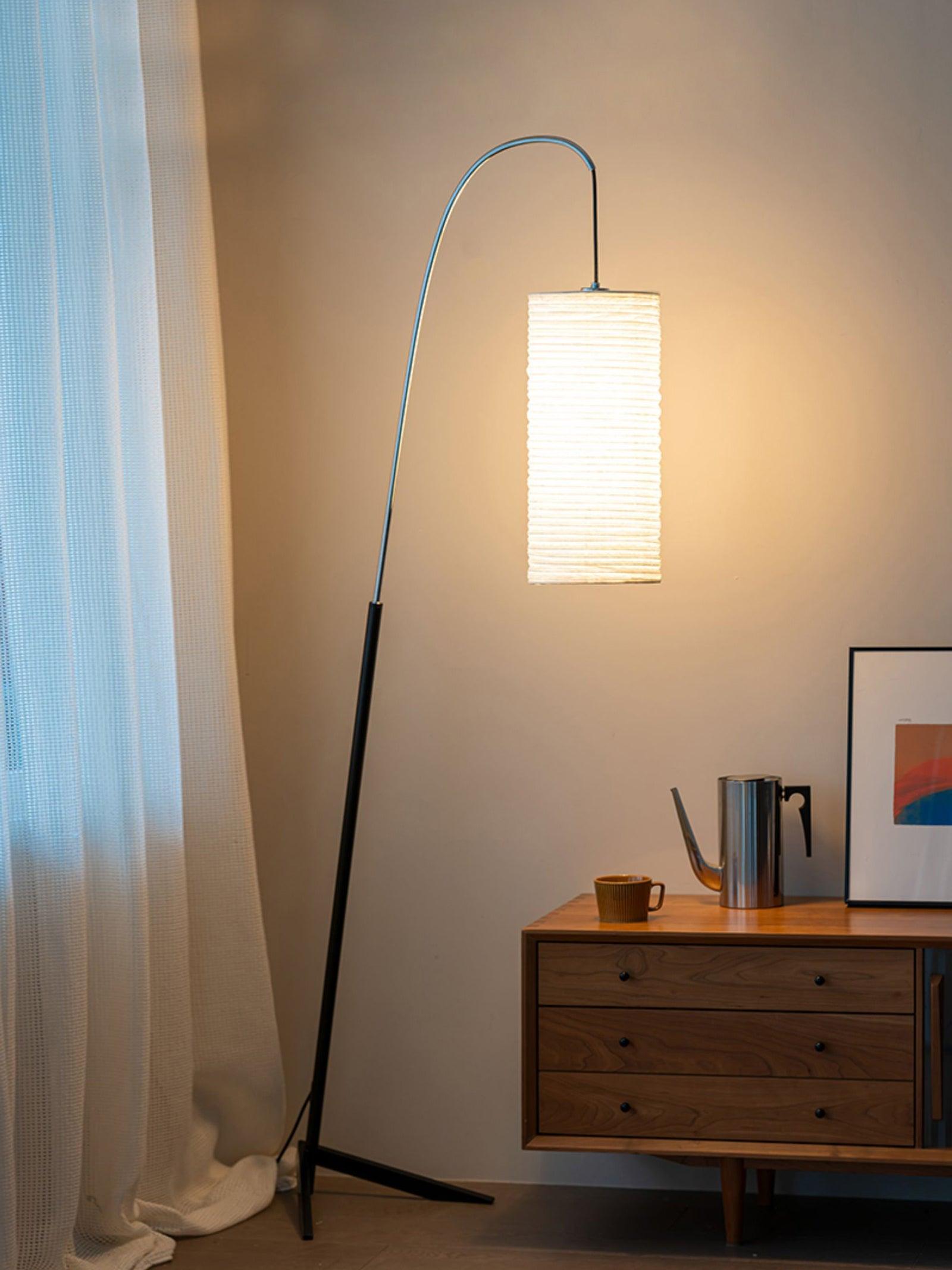 Crescent Contemporary Paper Floor Lamp - Letslighting