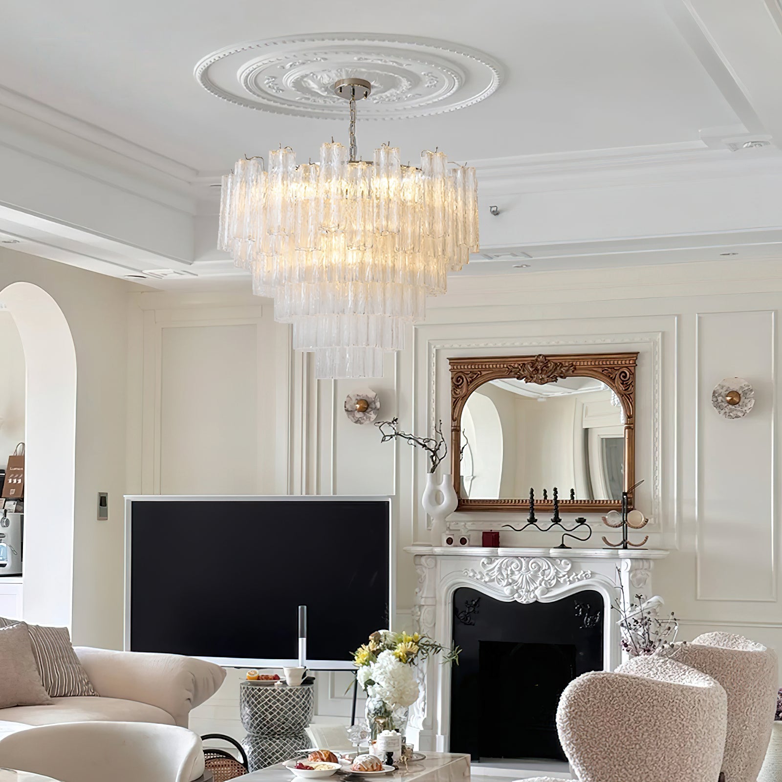 Kamenicky Chandelier Cascading Glass Tiers - Letslighting