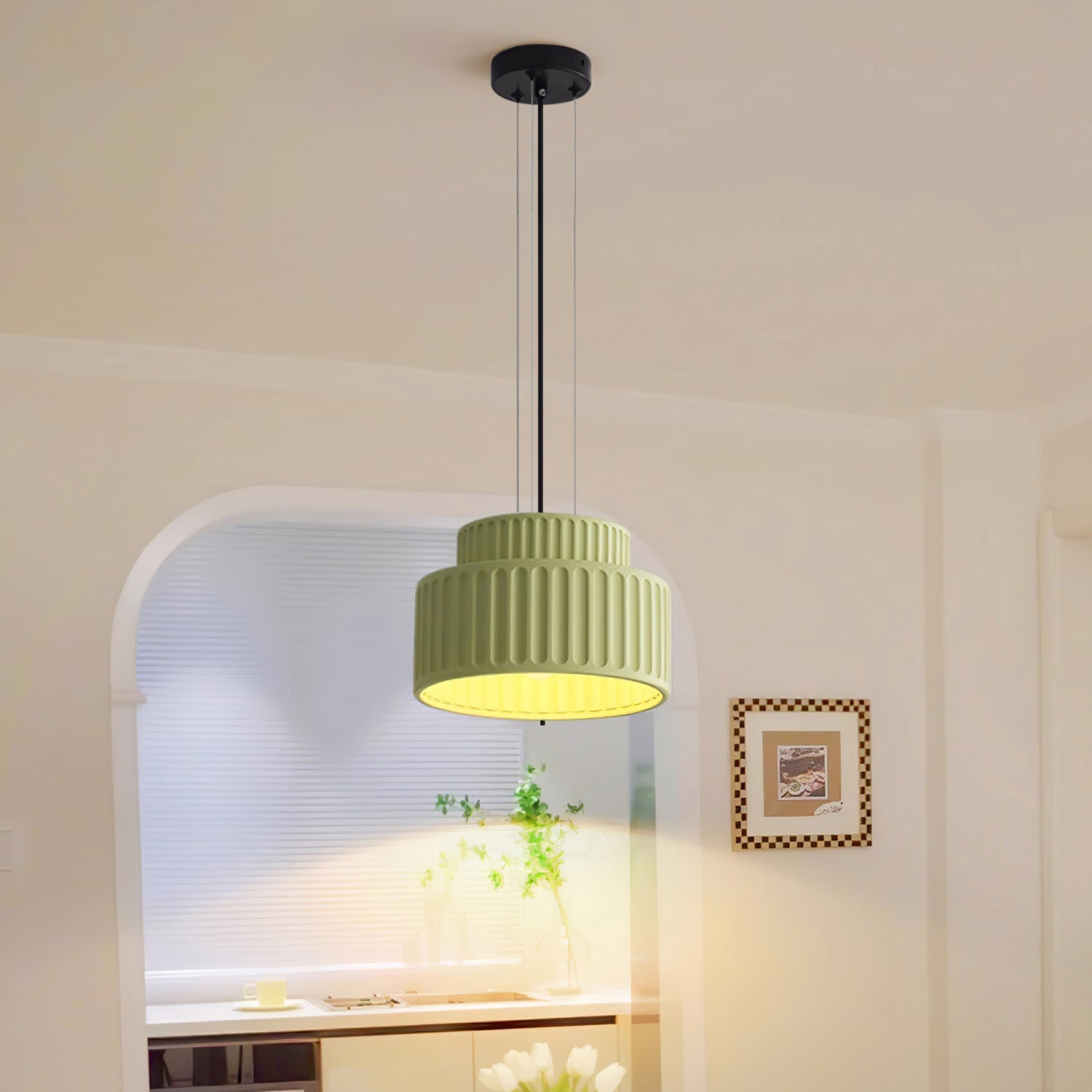 Terrena Ribbed Pendant Light - Letslighting