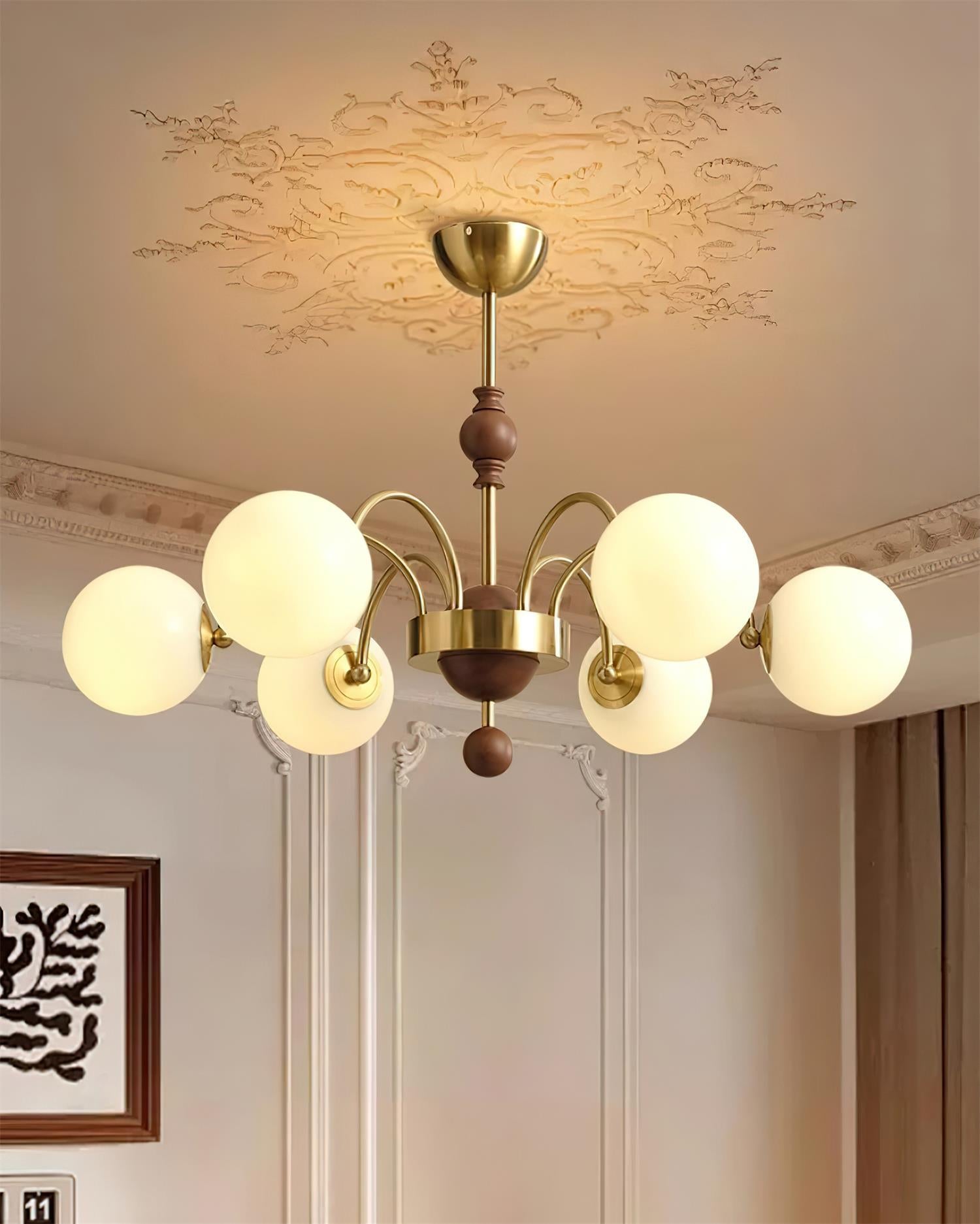 Kanth Chandelier Wood Arched - Letslighting
