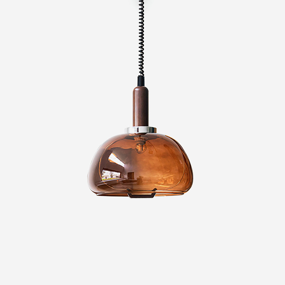 Karina Pendant Lamp Amber Glass Modern - Letslighting