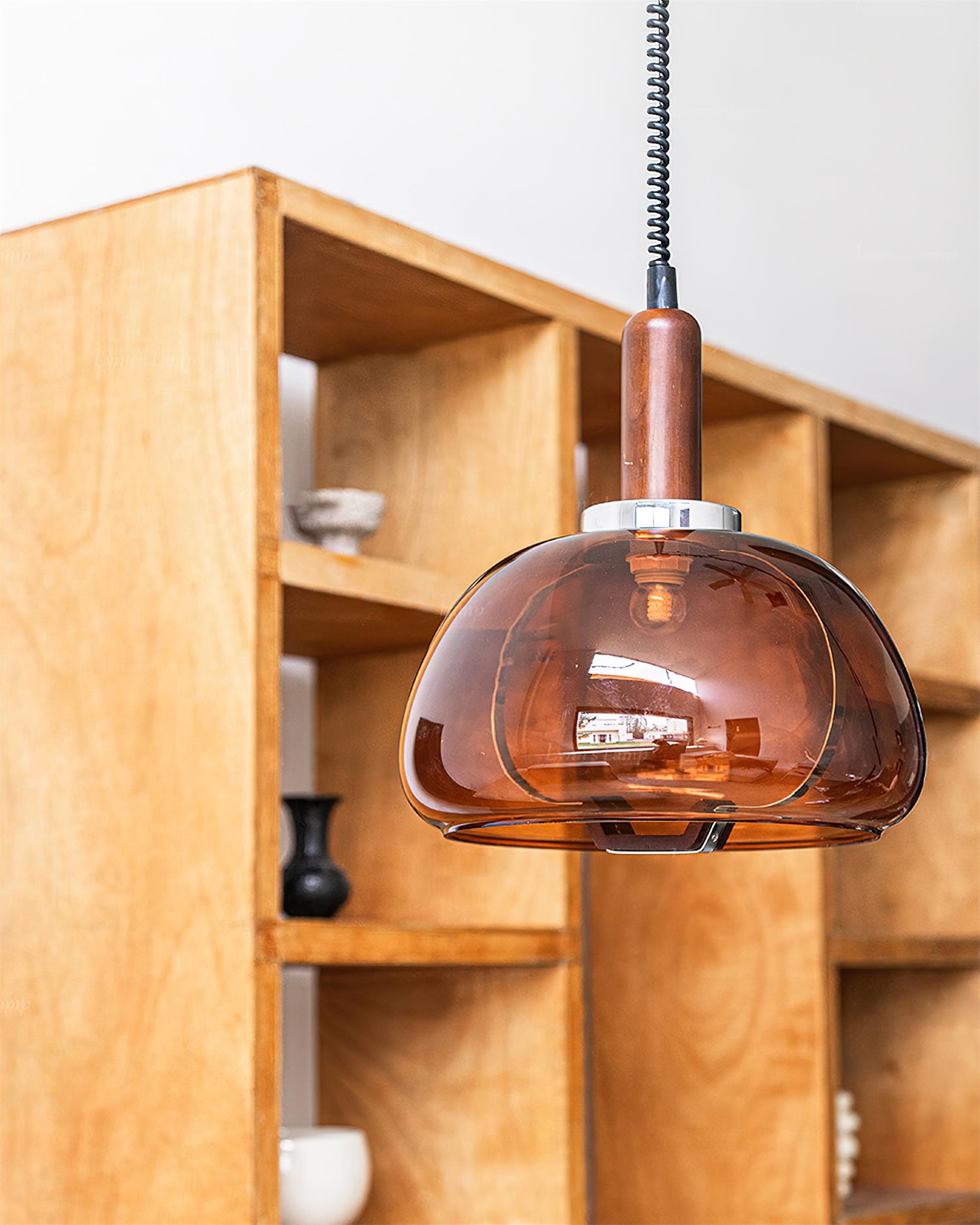 Karina Pendant Lamp Amber Glass Modern - Letslighting