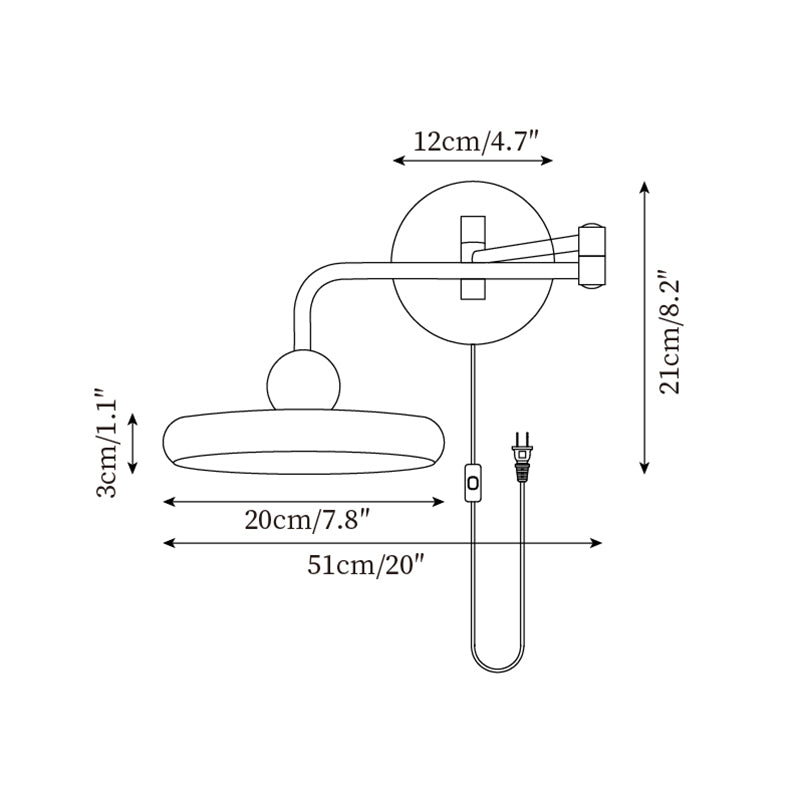 Arden Adjustable Plug-In /Hardwire Wall Lamp - Letslighting
