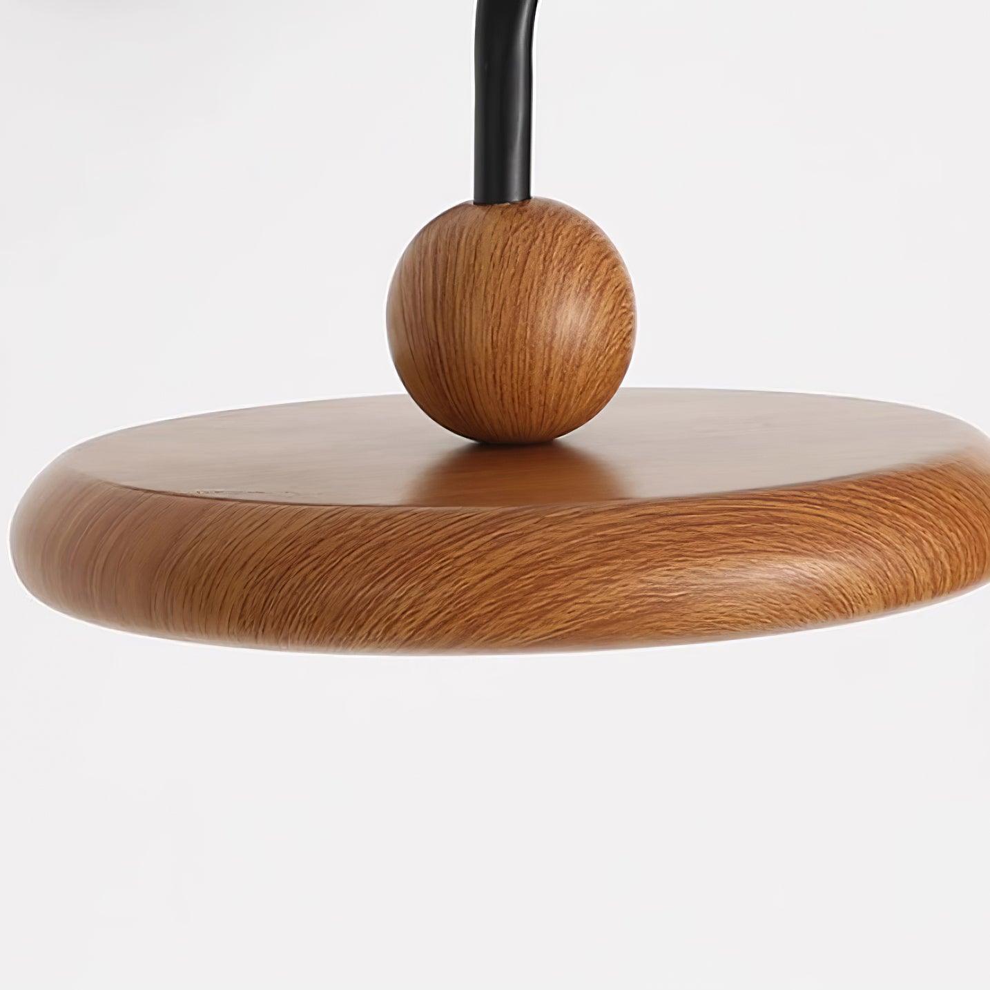 Kenshika Wooden Disc Black Wall Light - Letslighting