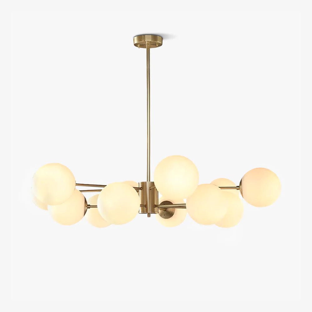 Lustra Chandelier Brass Opal Glass - Letslighting