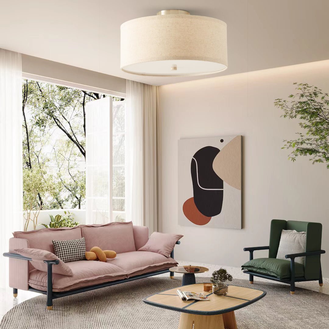 Lustra Ceiling Light Linen Shade Simple Elegant - Letslighting