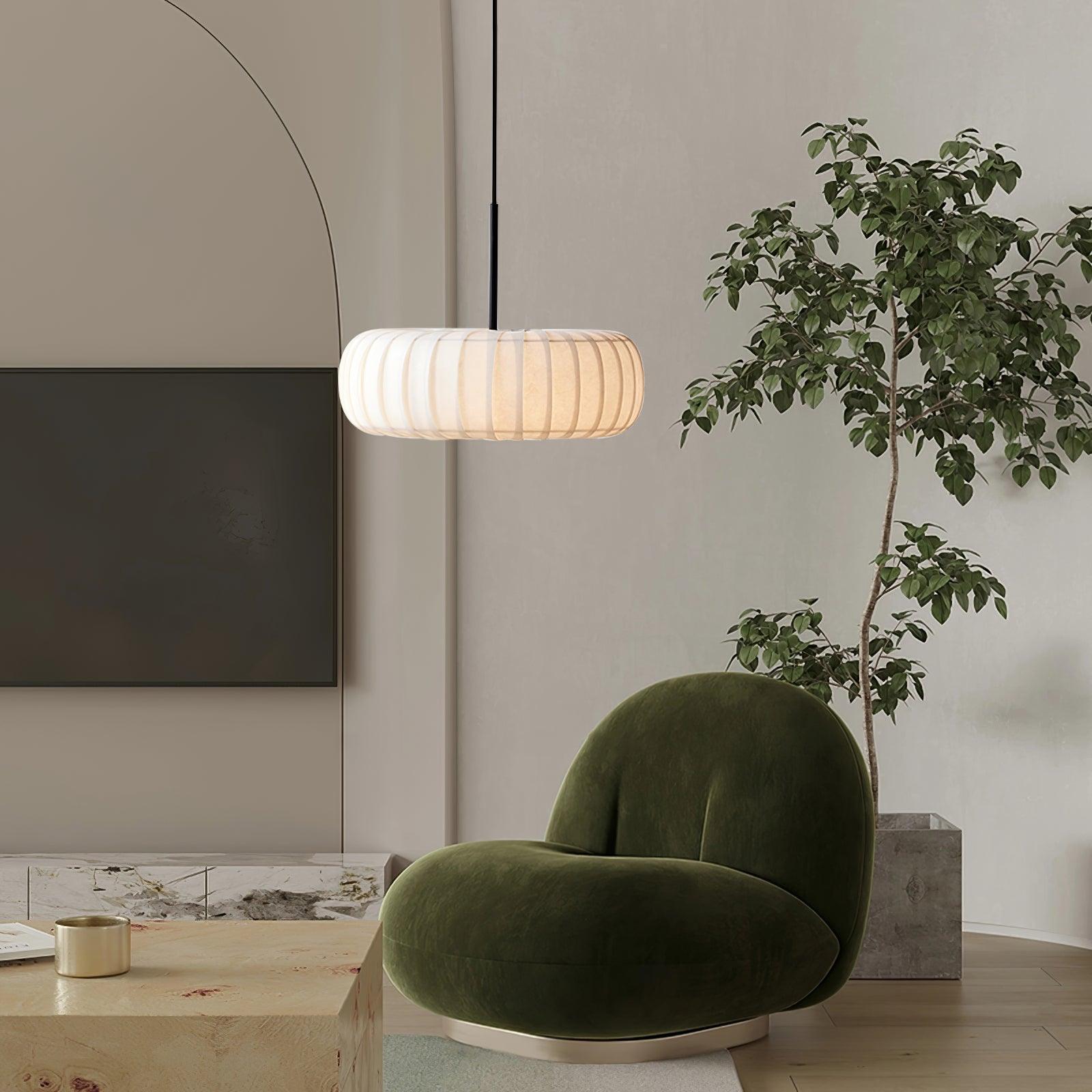 Kathy Pendant Lamp Fabric Layered Round - Letslighting
