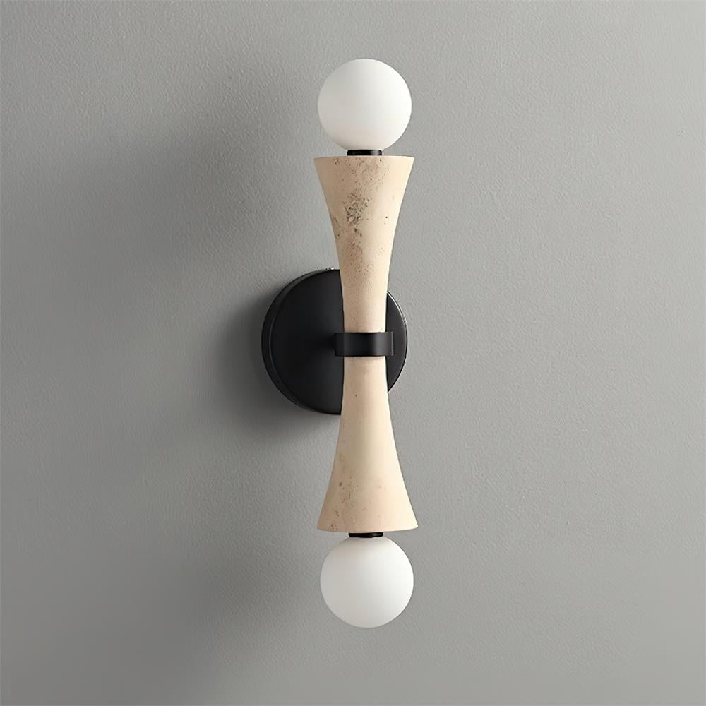 Katia Wall Lamp Travertine Hourglass - Letslighting