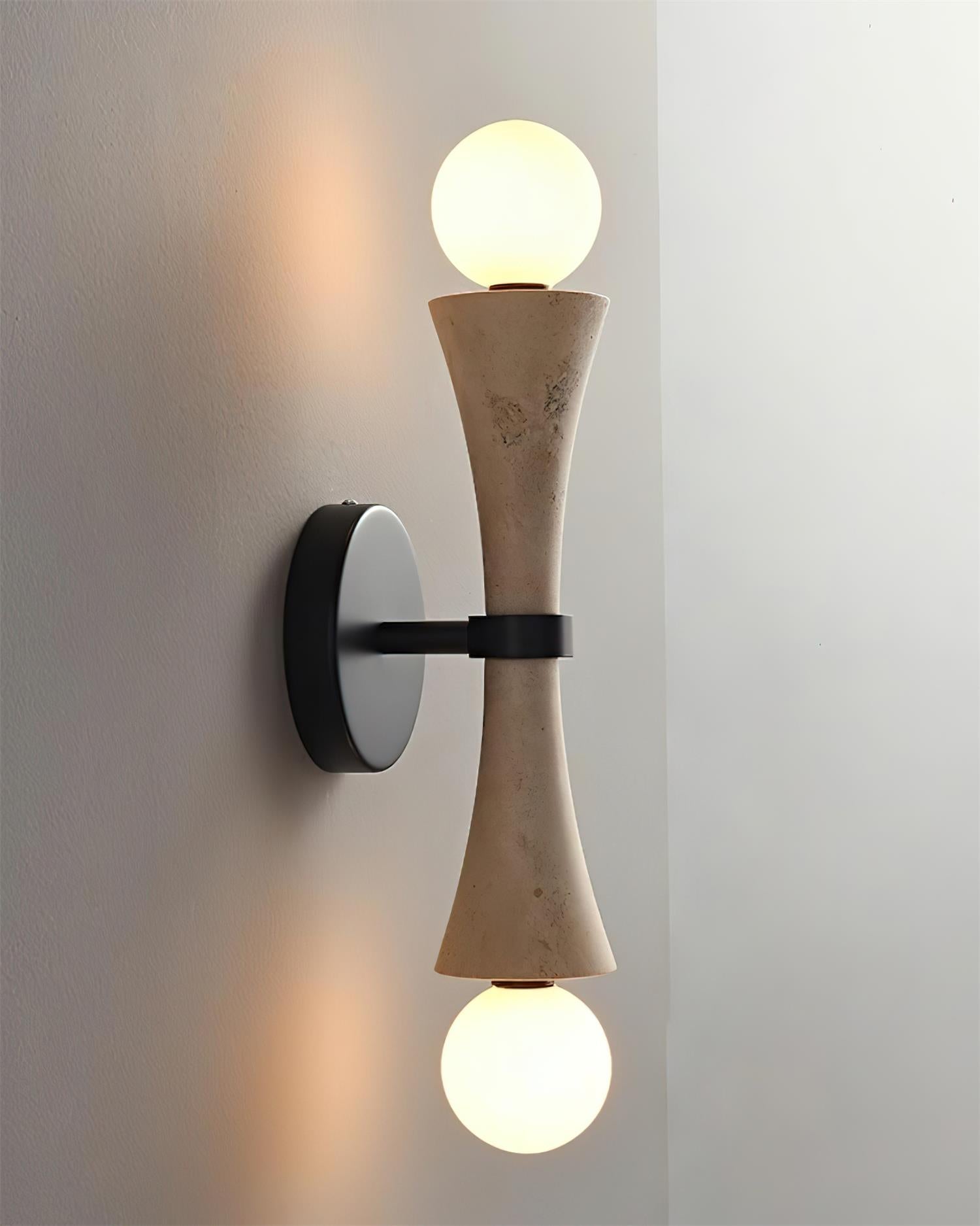 Katia Wall Lamp Travertine Hourglass - Letslighting