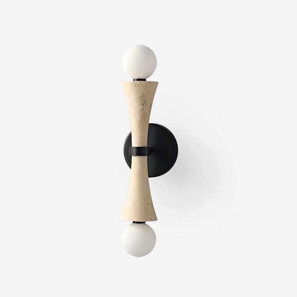 Katia Wall Lamp Travertine Hourglass - Letslighting