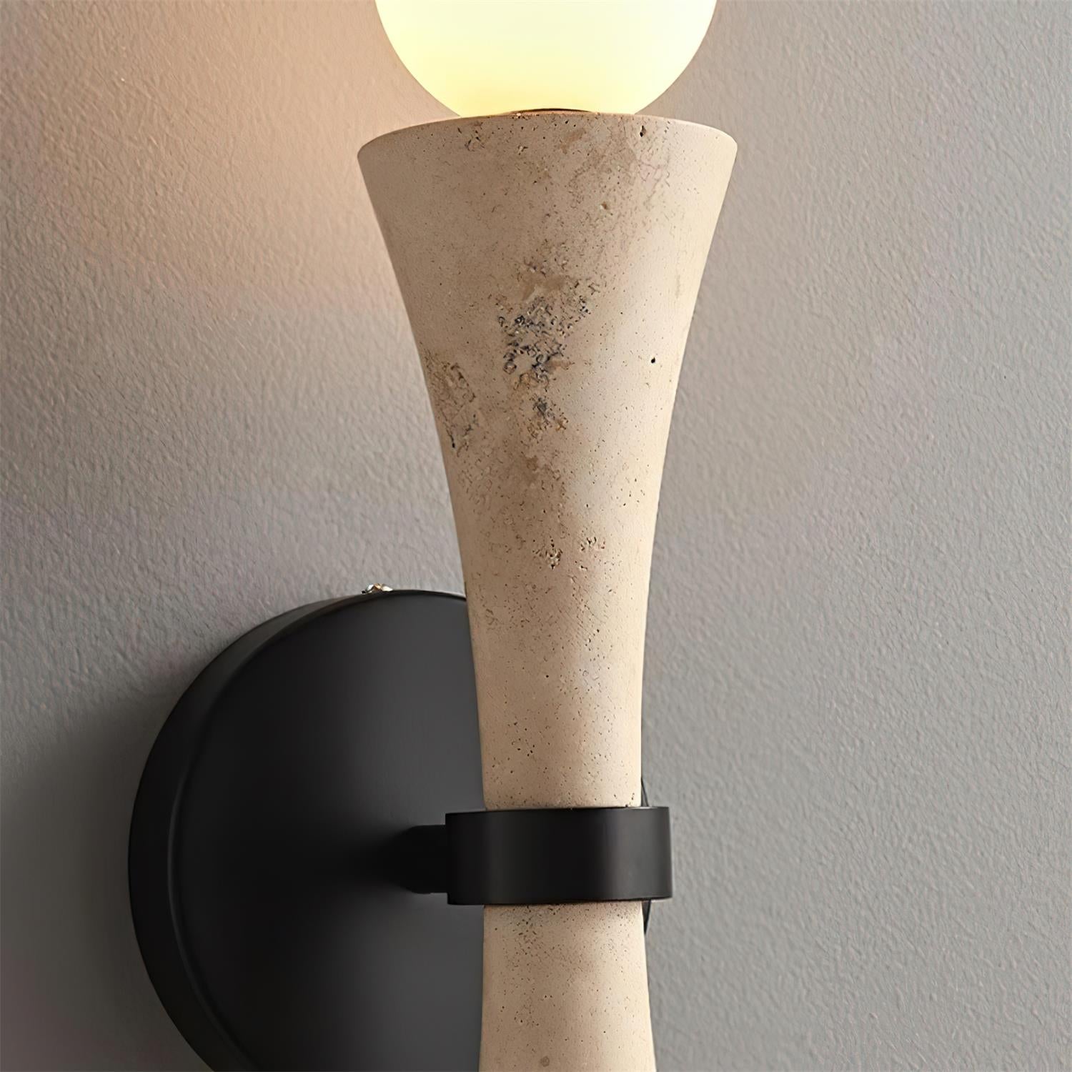 Katia Wall Lamp Travertine Hourglass - Letslighting