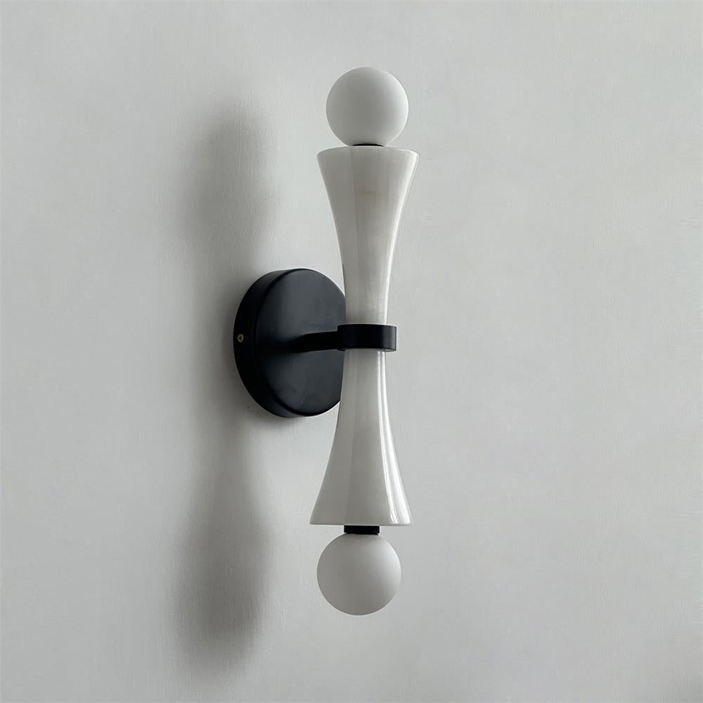Katia Wall Lamp Travertine Hourglass - Letslighting