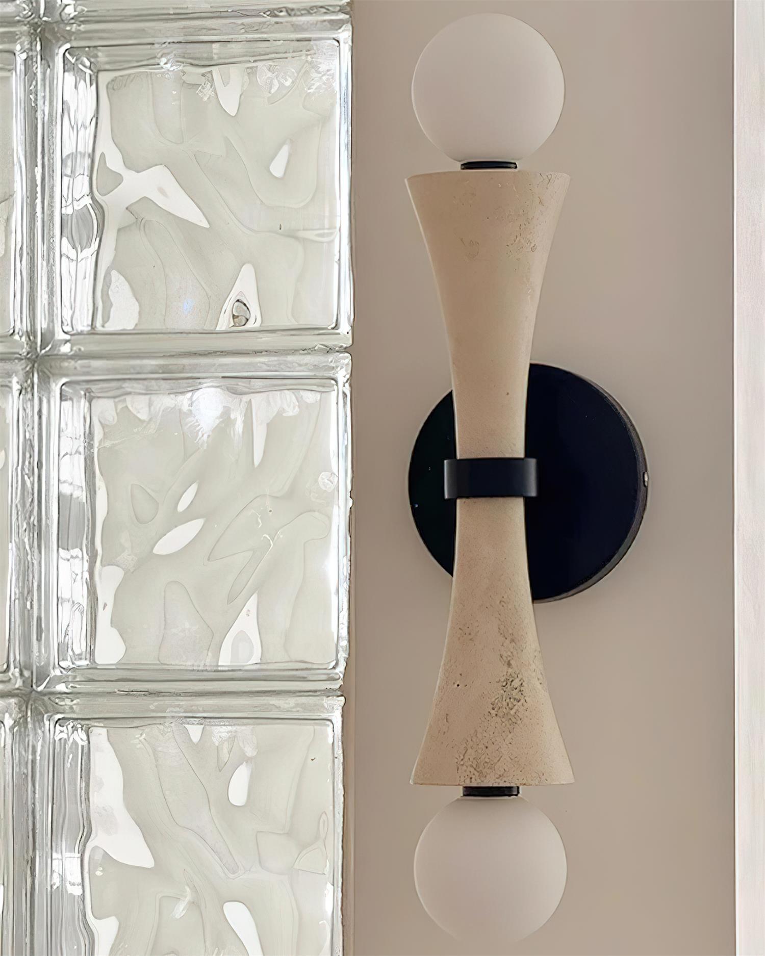 Katia Wall Lamp Travertine Hourglass - Letslighting