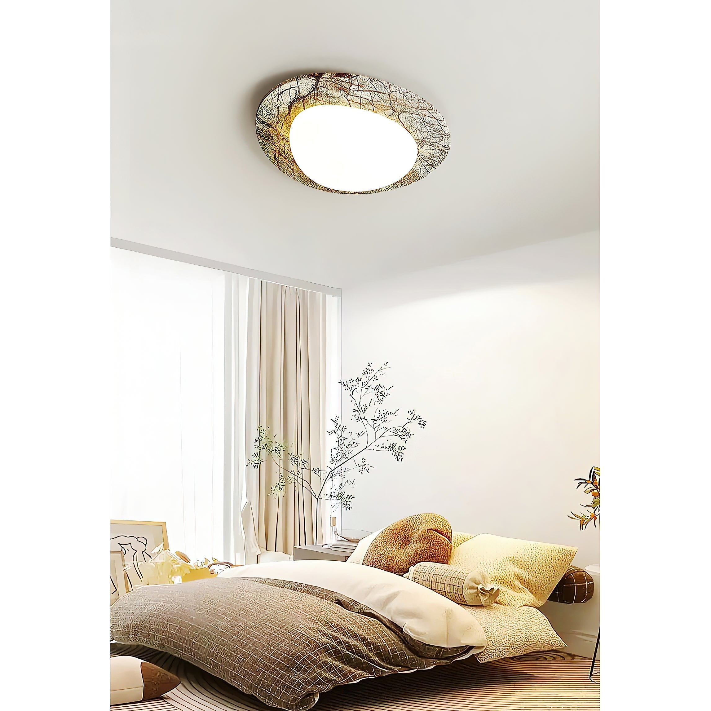 Cishaora Modern Minimalist White Marble Ceiling Lamp - Letslighting