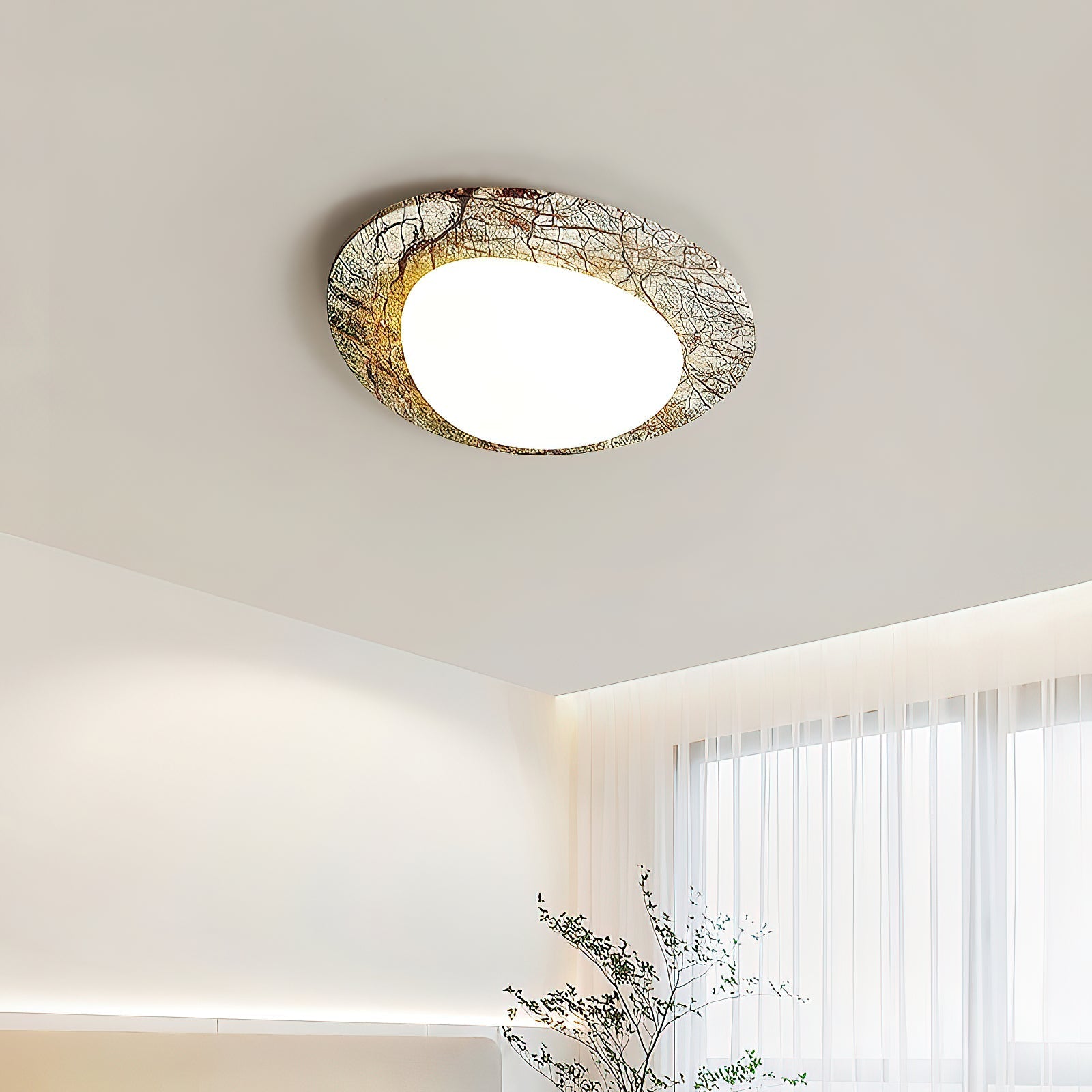 Cishaora Modern Minimalist White Marble Ceiling Lamp - Letslighting