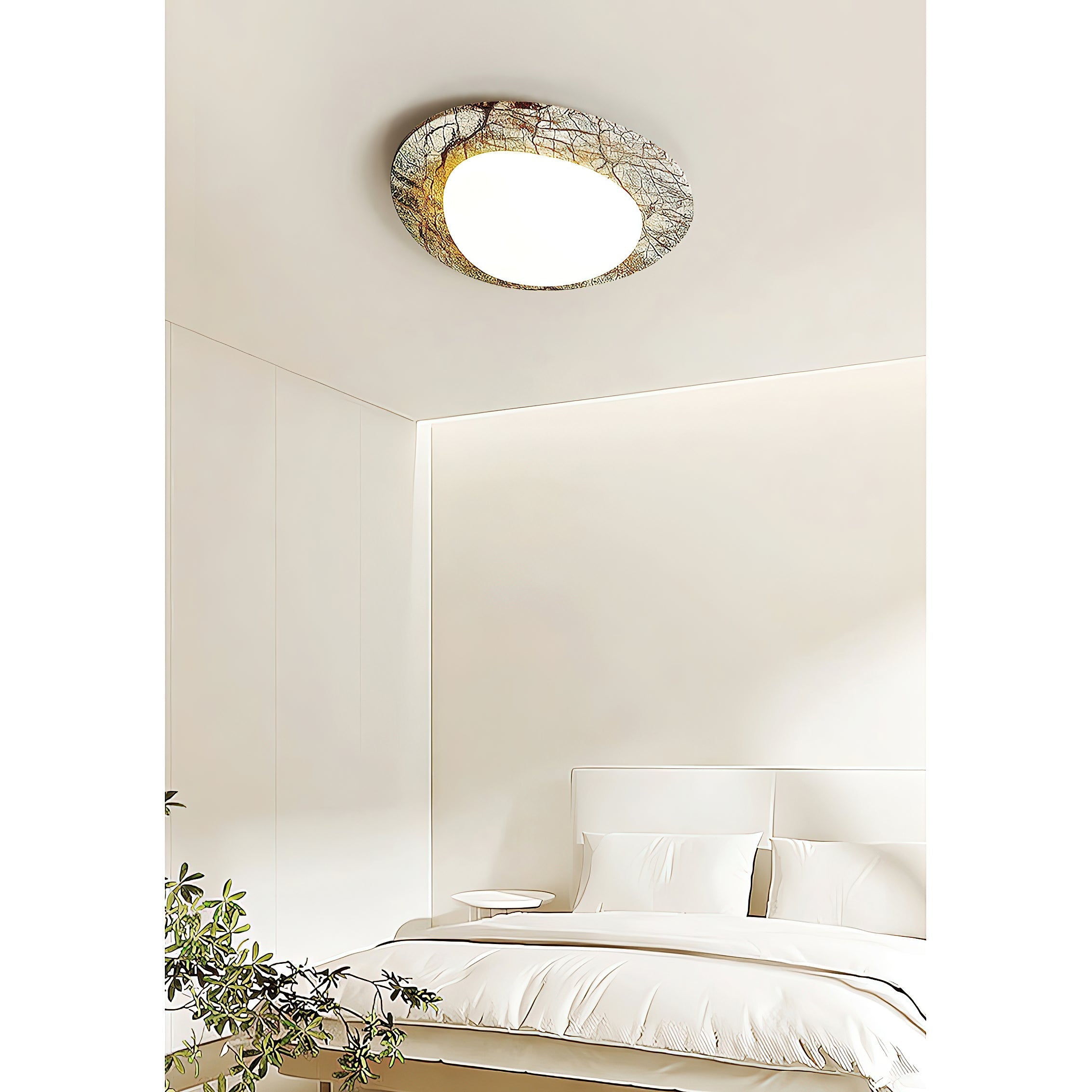 Cishaora Modern Minimalist White Marble Ceiling Lamp - Letslighting