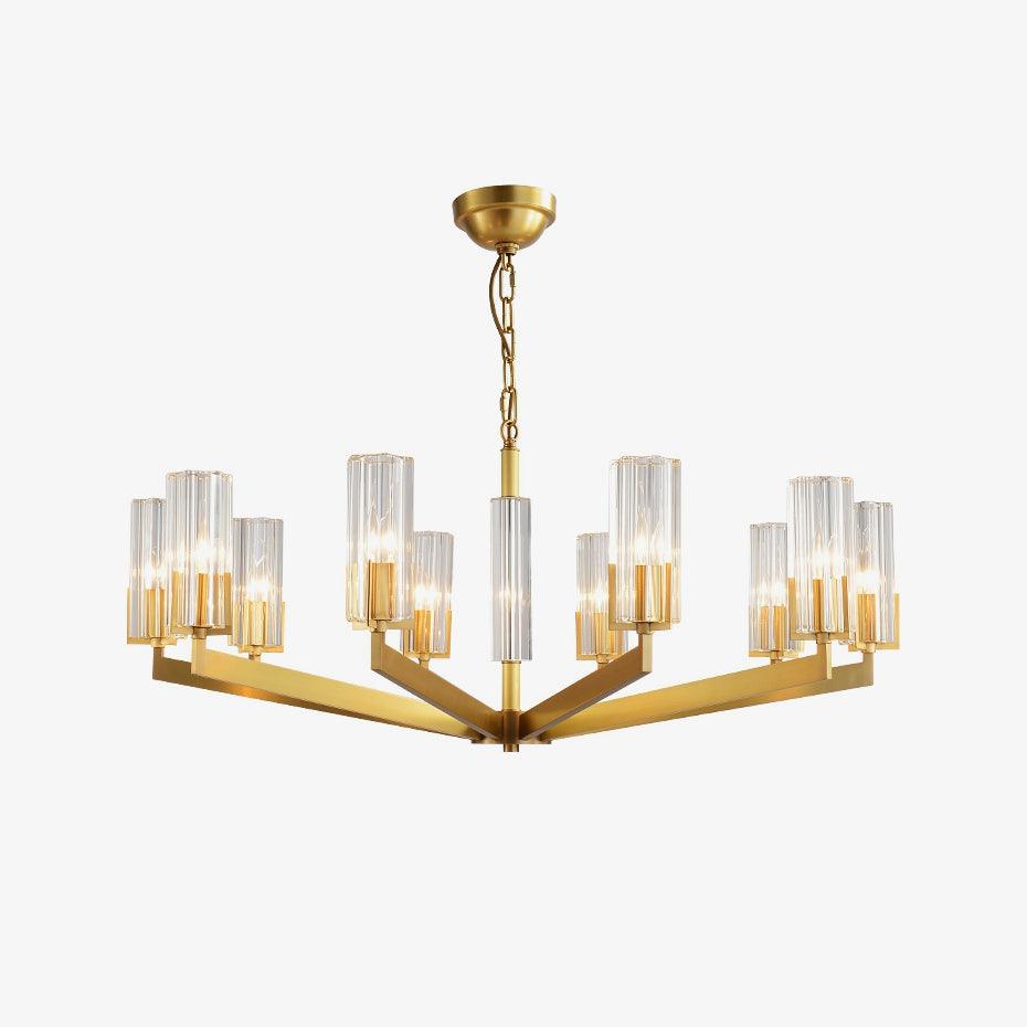 Lustra Chandelier Brass Glass Modern - Letslighting