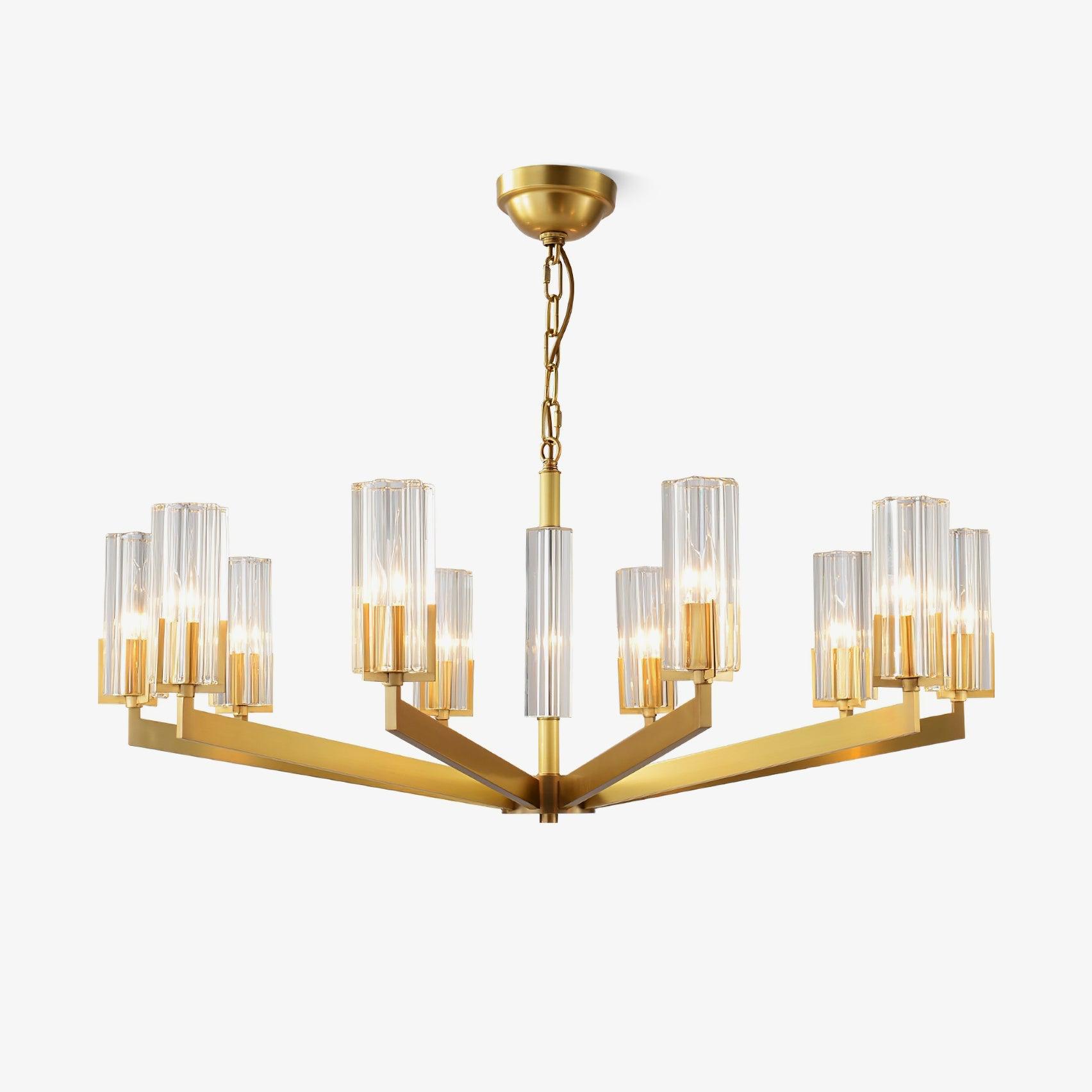 Lustra Chandelier Brass Glass Modern - Letslighting