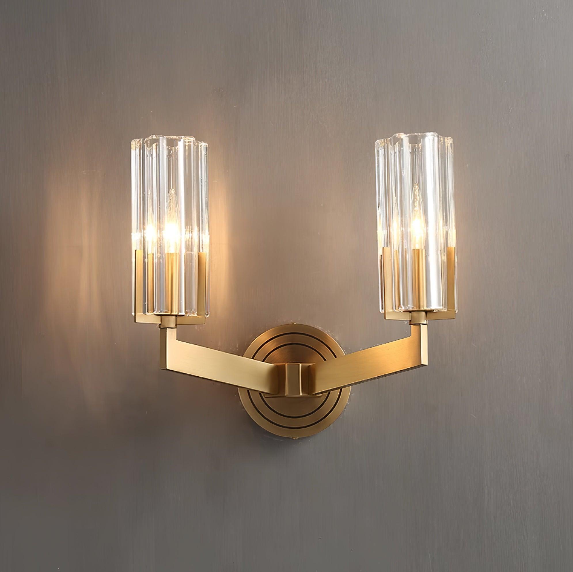 Aqua Premium Elegance Brass Glass Wall Lamp - Letslighting