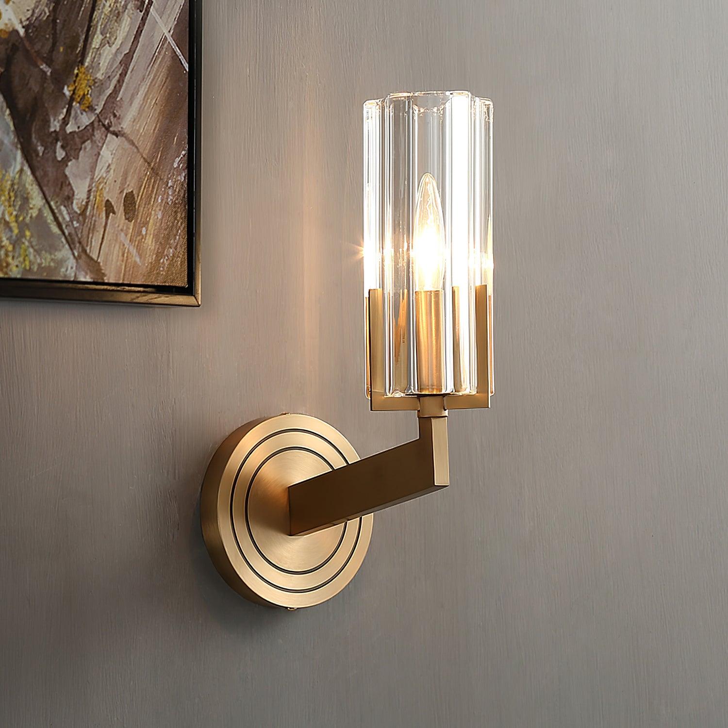Aqua Premium Elegance Brass Glass Wall Lamp - Letslighting