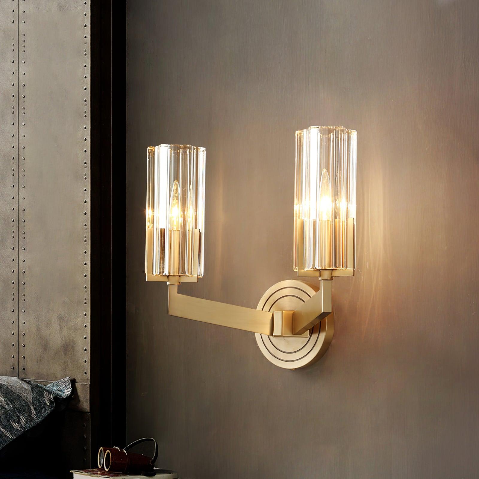 Aqua Premium Elegance Brass Glass Wall Lamp - Letslighting