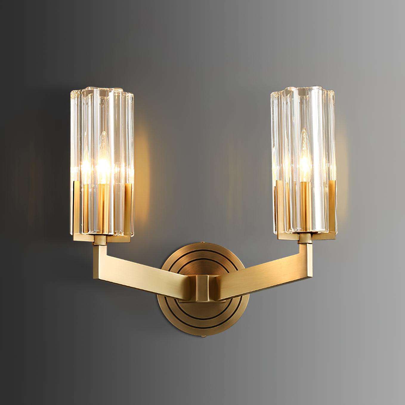 Aqua Premium Elegance Brass Glass Wall Lamp - Letslighting
