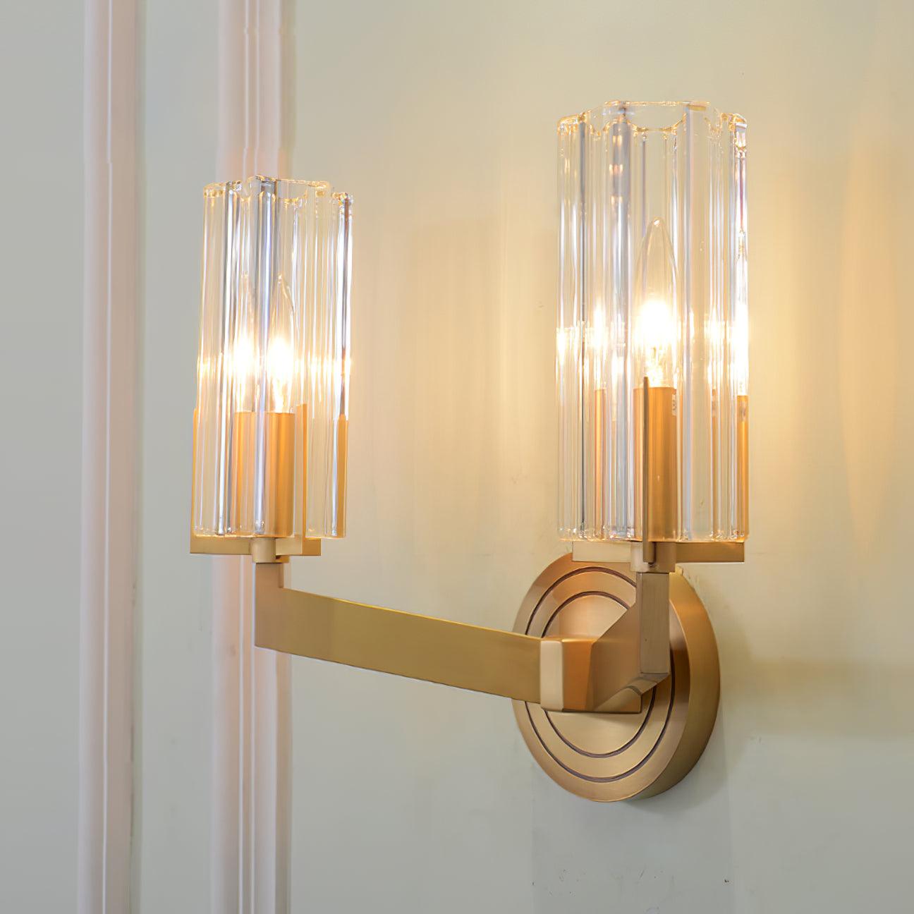 Aqua Premium Elegance Brass Glass Wall Lamp - Letslighting