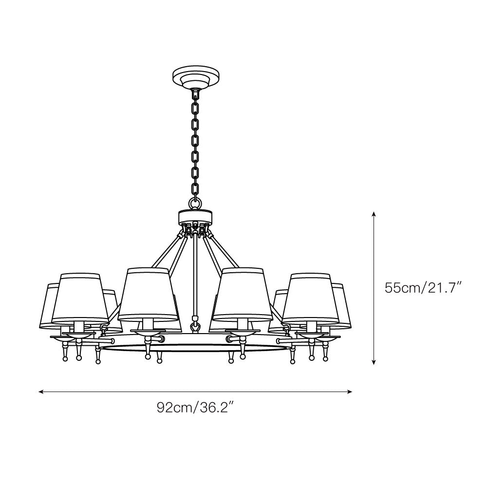 Erveliel Vintage Luxury Brass Fabric Chandelier - Letslighting