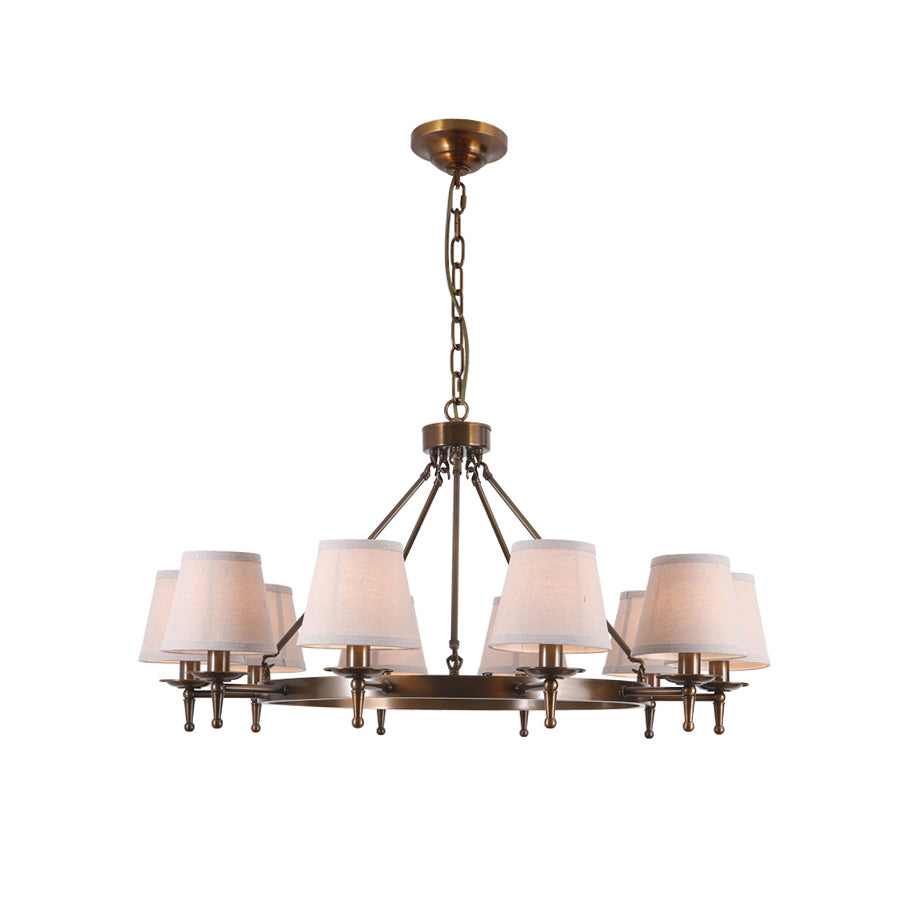 Erveliel Vintage Luxury Brass Fabric Chandelier - Letslighting