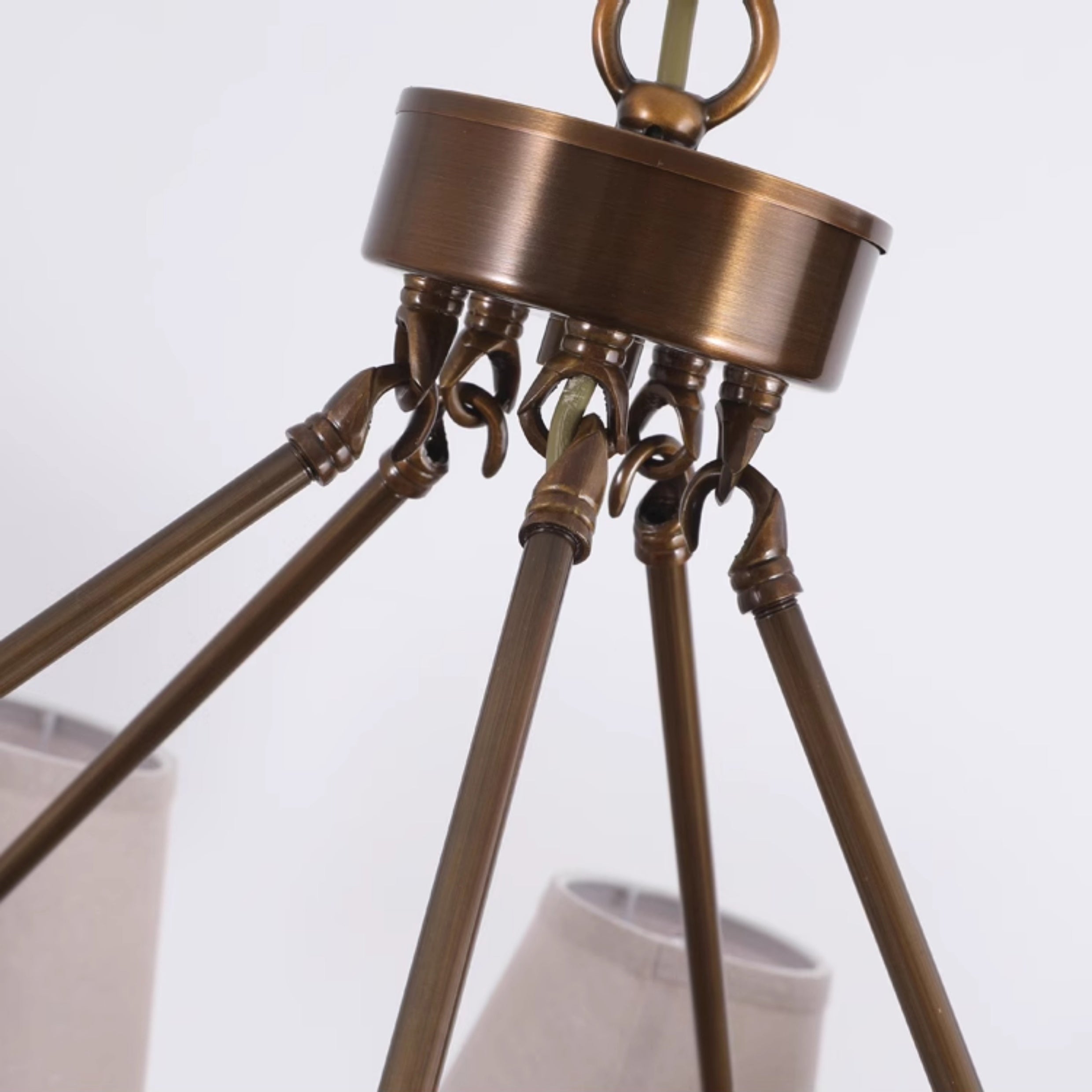 Erveliel Vintage Luxury Brass Fabric Chandelier - Letslighting