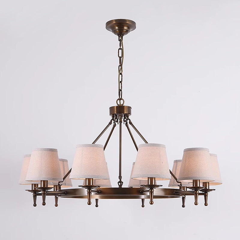 Erveliel Vintage Luxury Brass Fabric Chandelier - Letslighting